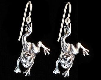 Orecchini A Rana In Argento 925 Con Malachite Verde - Gioielli Artigianali A Cerchio Per Donna, Simbolo Di Felicità E Trasformazione, Regalo Perfetto Per Anniversario O Compleanno
