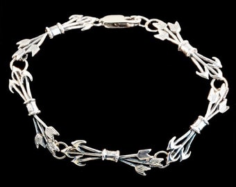 Quiver and Arrows Bracelet Arrow Jewelry Archery Jewelry Silver Quiver and Arrows Charm Bracelet Link Bracelet Silver Bracelet Cupid Jewelry