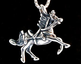 Silver Horse Necklace Arabian Nights Horse With Tack Charm Horse Necklace Silver Horse Pendant Horse Jewelry Silver Horse Charm Necklace