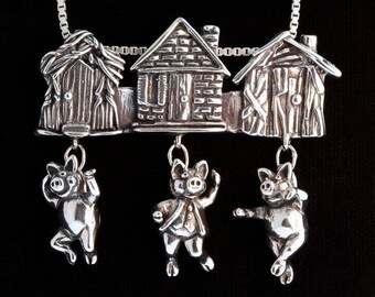 Colección Los Tres Cerditos - Plata de Ley - Joyería Big Bad Wolf Story