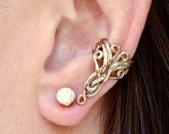 Ear Cuff Gold Swirl Ear Cuff Solid 14K Gold Arabesque Ear Cuff Celtic Jewelry Non Pierced Earring Non Pierced Ear Cuff Minimalist Ear Cuff