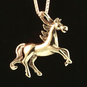Horse Necklace in 14K Gold Horse Jewelry Equestrian Jewelry Horse Necklace Horseback Riding Gold Charm Pendant Country Western Horse Lover