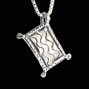 Magic Carpet Charm Silver Aladdin Arabian Knights Good Luck Charm Magic Carpet Silver Pendant Magic Carpet Jewelry Aladdin Silver Necklace