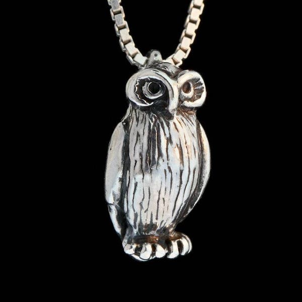 Owl Necklace Silver - Owl Charm Owl Pendant - Bird Necklace Bird Charm Bird Pendant Silver Owl Owl Jewelry Bird Jewelry Winnie the Pooh