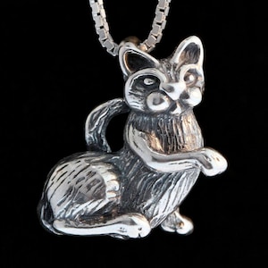 P-Cat Charm Cat Necklace Silver Cat Charm Edward Lear Poem Cat Jewelry Cat Pendant Kitty Jewelry Kitty Charm Silver Feline Jewelry Necklace