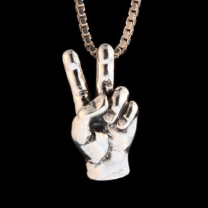 Silber Frieden Liebe Hand Charme Frieden Symbol Halskette Frieden Schmuck Frieden Liebe Symbol Hippie Schmuck Hippie Charme Boho Charme Groovy Schmuck