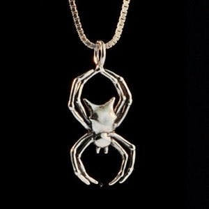 Sterling Silver Orb Spider Necklace Garden Spider Necklace Orb Spider Charm Spider Charm Necklace Spider Jewelry Halloween Jewelry Arachnid