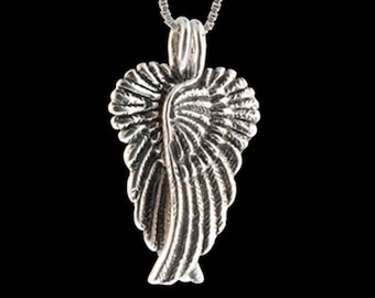 Colgante de ala de ángel de la guarda - Plata de ley - Collar de ángel protector