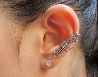Bohemian Style Sterling Silver Arrow Ear Cuff, Single Cuff or Pair of Cuffs