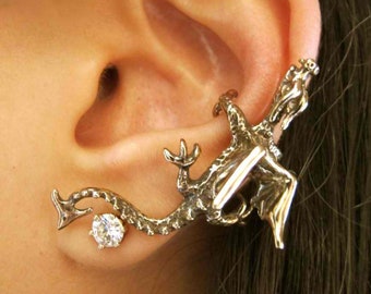 Dragon Ear Climber Ear Cuff Dragon Bronze Earring Ear Jacket Ear Cuff Dragon Earcuff Dragon Ear Wrap Jewelry Non Pierced Earring Ear Climber