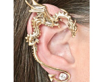 Dragon Ear Wrap Dragon Ear Cuff Dragon Earring Dragon Jewelry 14K Gold Classic Dragon Ear Wrap Game of Thrones Inspired Non Pierced Jewelry