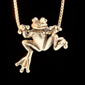 Gold Frosch Halskette 14k Gold Laubfrosch Charme Frosch Anhänger Frosch Schmuck Gold Frosch Glücksfrosch Solid Gold Charme Solid Gold Frosch Tier Charme