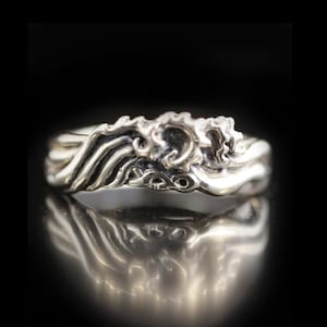 Wave Ring Silver Ring Men&#39;s or Women&#39;s Ring Tribal Ring Eternity Wave Ring Wave Jewelry Silver Ring Gift for Surfer Ocean Ring Eternity Ring