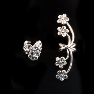 Flower Ear Cuff EAR CUFF SPECIAL Flower Ear Cuff Combo - Buy 2 Get 1 Ear Cuff Free - Flower Jewelry - Flower Earrings - Non-Pierced Earrings