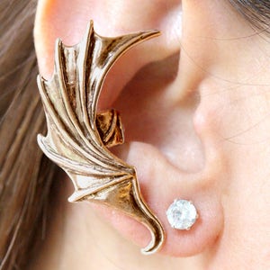 Dragon Ear Cuff Wing Ear Cuff Wing Earrings Dragon Jewelry Wing Jewelry Bat Wing Jewelry Bronze Bat Dragon Cuff Dragon Earring Ear Wrap image 1