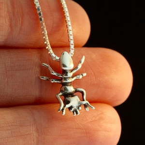 Collar de hormiga, dije de hormiga, colgante de hormiga, joyería de insectos, collar de insectos, joyería de insectos, dije de insectos, dije de animales, joyería de animales, dije de plata de hormiga del ejército