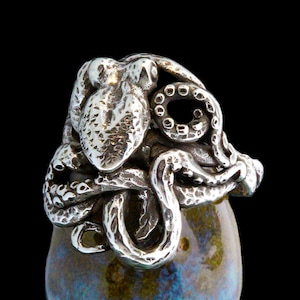 Octopus Ring Gift for Him Silver Octopus Jewelry Tentacle Jewelry Tentacle Ring Steampunk Jewelry Kraken Ring Kraken Jewelry Mens Ring