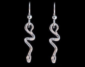 Silver Vine Snake Earrings Jungle Jewel Charm Collection Ear Wear Tropical Rainforest Tiny Serpent Jewelry