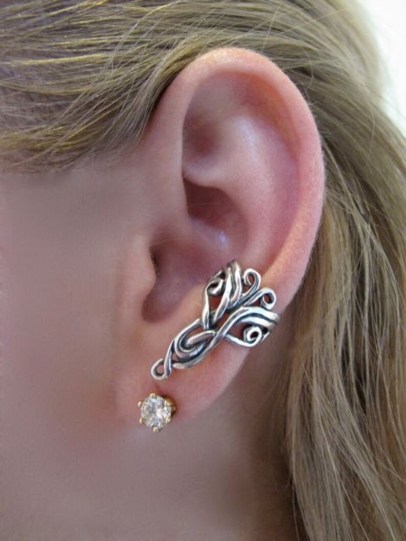 Silver Ear Cuff Arabesque Ear Cuff Celtic Ear Cuff Celtic