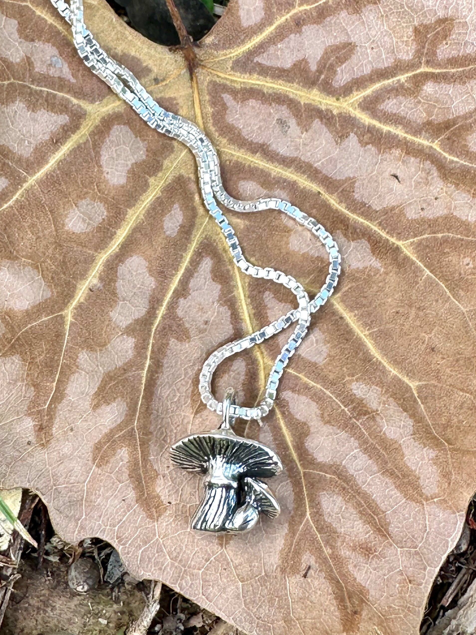 New Tiny Mushroom Charm Sterling Silver Mushroom Shroom Necklace Mushroom Jewelry Tiny Silver Charm Forest Charm Fairy Charm Fairy Jewelry