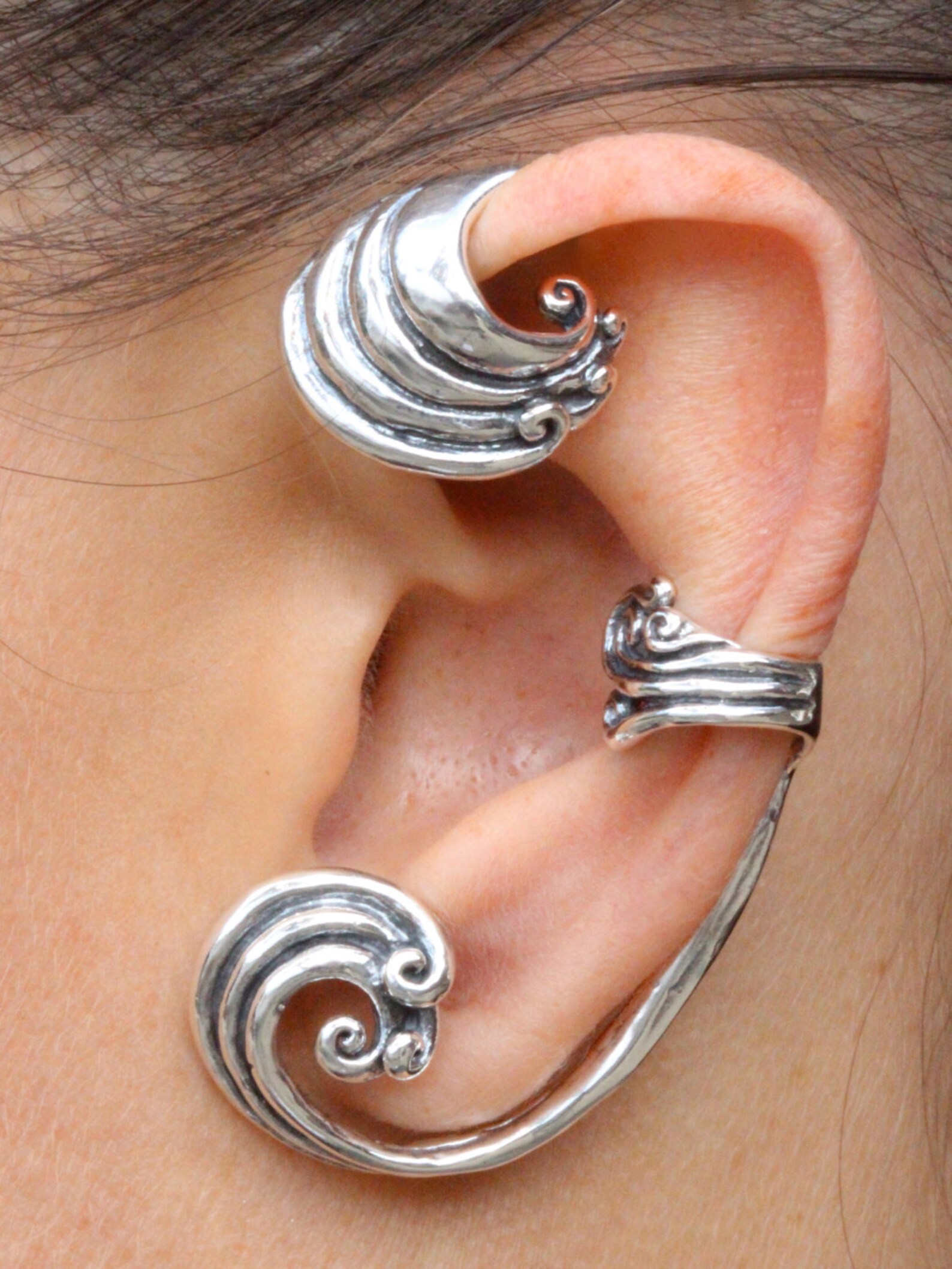Ear Wrap Wave Ear Wrap Wave Ear Cuff Wave Jewelry Wave Earring Etsy