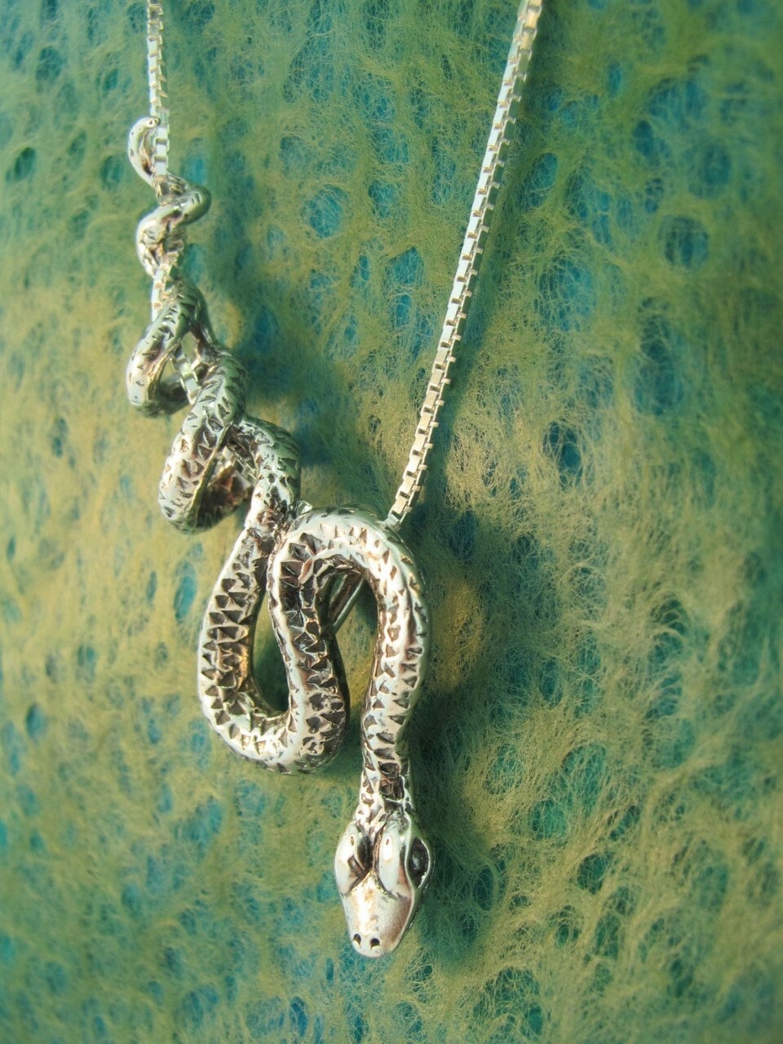 Snake Necklace Snake Jewelry Silver Snake Pendant Serpent Etsy