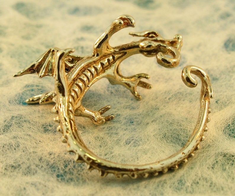 Dragon Ear Cuff Dragon Ear Wrap Game of Thrones Inspired Jewelry Bronze Dragon Whisperer Hoop Non-Pierced Earring Dragon Jewelry Statement image 4