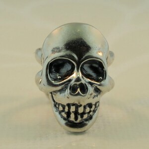 Skull Ear Cuff Silver Skull And Crossbone Ear Cuff Skull Jewelry Skull Earring Silver Skull Gothic Ear Cuff Non Pierced Earring Biker Skull image 4