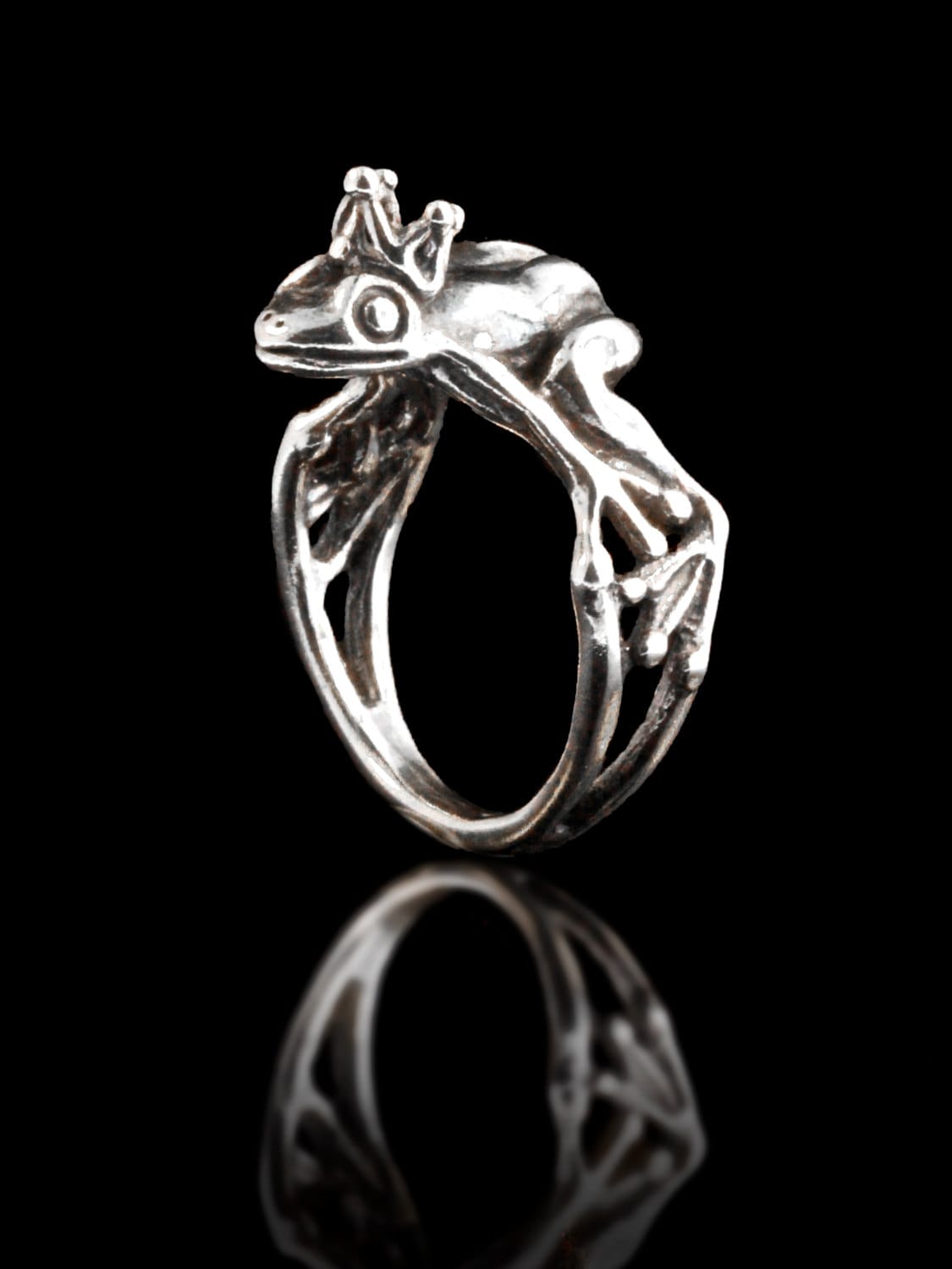 Frog Ring Silver Frog Enchanted Frog Prince Ring Frog Jewelry Etsy