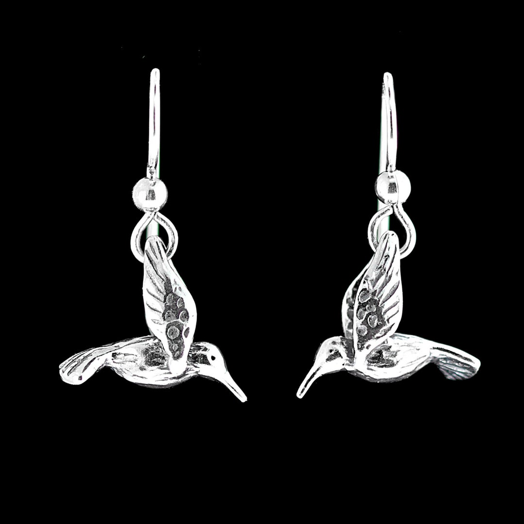 Hummingbird Earrings Silver Hummingbird Jewelry Small Hummingbird ...