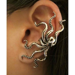 Bronze Krake Ohr Manschette Krake Ohrring Krake Schmuck Tentakel Ohrring Tentakel Schmuck Weihnachten Geschenk Strumpf Stuffer Kraken Schmuck Bild 1