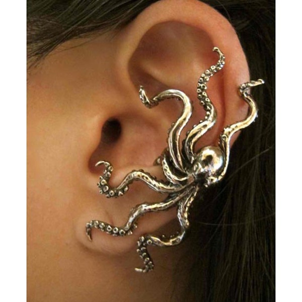 Oktopus-Ohrklemme – Bronze – Piratenschmuck
