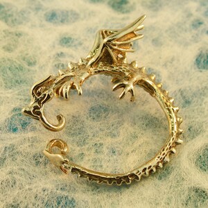 Dragon Ear Cuff Dragon Ear Wrap Game of Thrones Inspired Jewelry Bronze Dragon Whisperer Hoop Non-Pierced Earring Dragon Jewelry Statement image 2