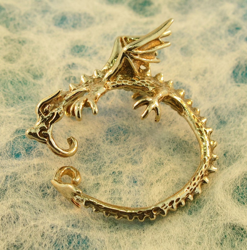 Dragon Ear Cuff Dragon Ear Wrap Game of Thrones Inspired Jewelry Bronze Dragon Whisperer Hoop Non-Pierced Earring Dragon Jewelry Statement image 2