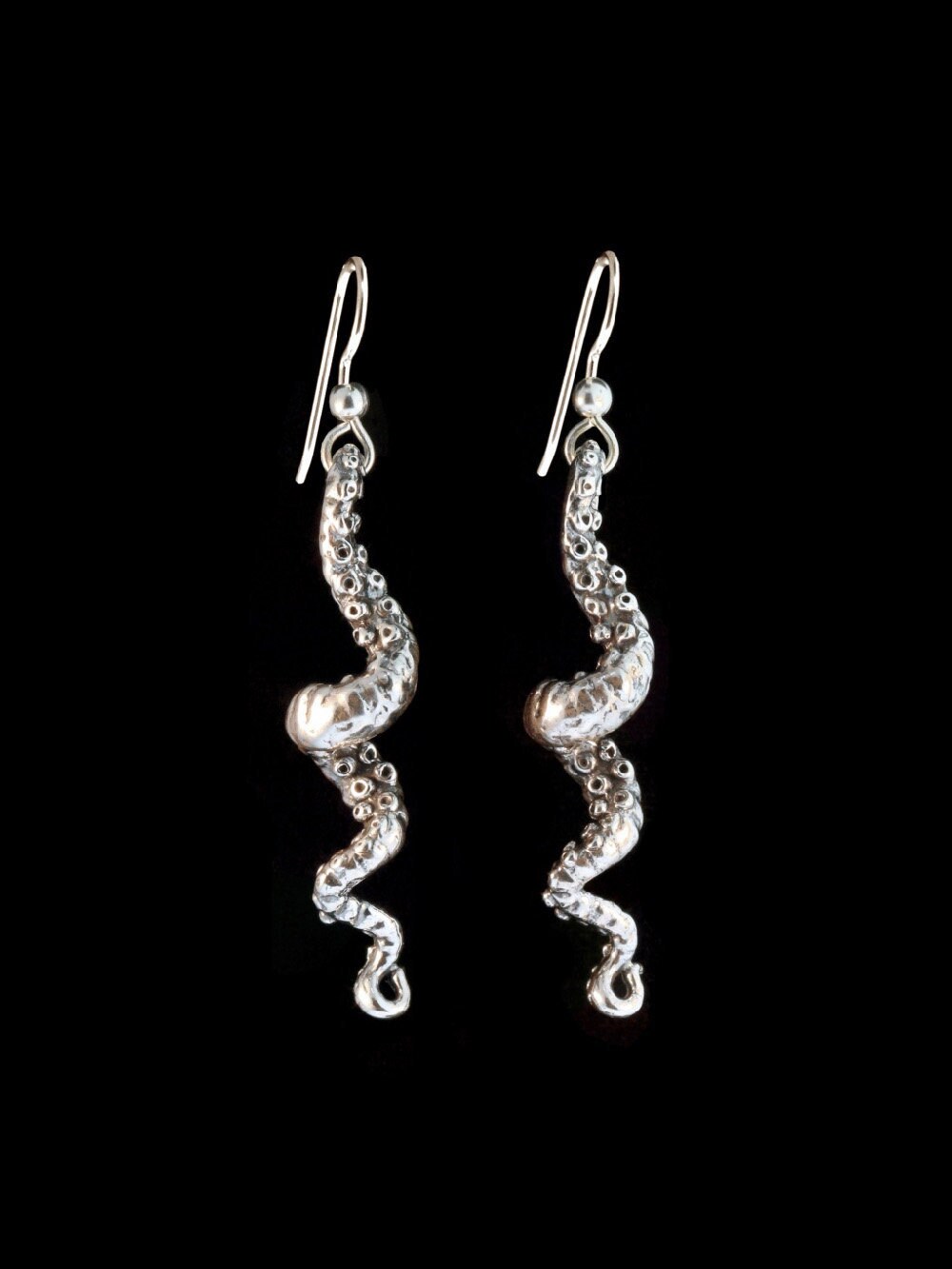 Orecchini a polpo in argento Sterling con polpo e tentacolo, per donna