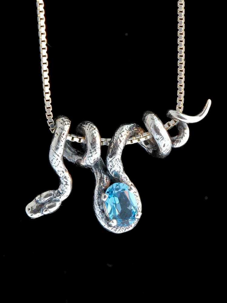 Snake Necklace Silver - Snake Charm Snake Pendant - Vine