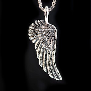Angel Wing Necklace Silver - Guardian Angel Wing Charm - Silver Necklace - Angel Wing Pendant Silver Jewelry Angel Wing Valentines Day Gift