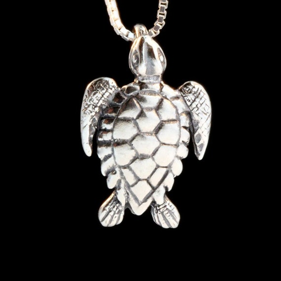 Turtle Necklace Sea Charm Turtle Necklace Sea Charm Pendant Silver Jewelry Island