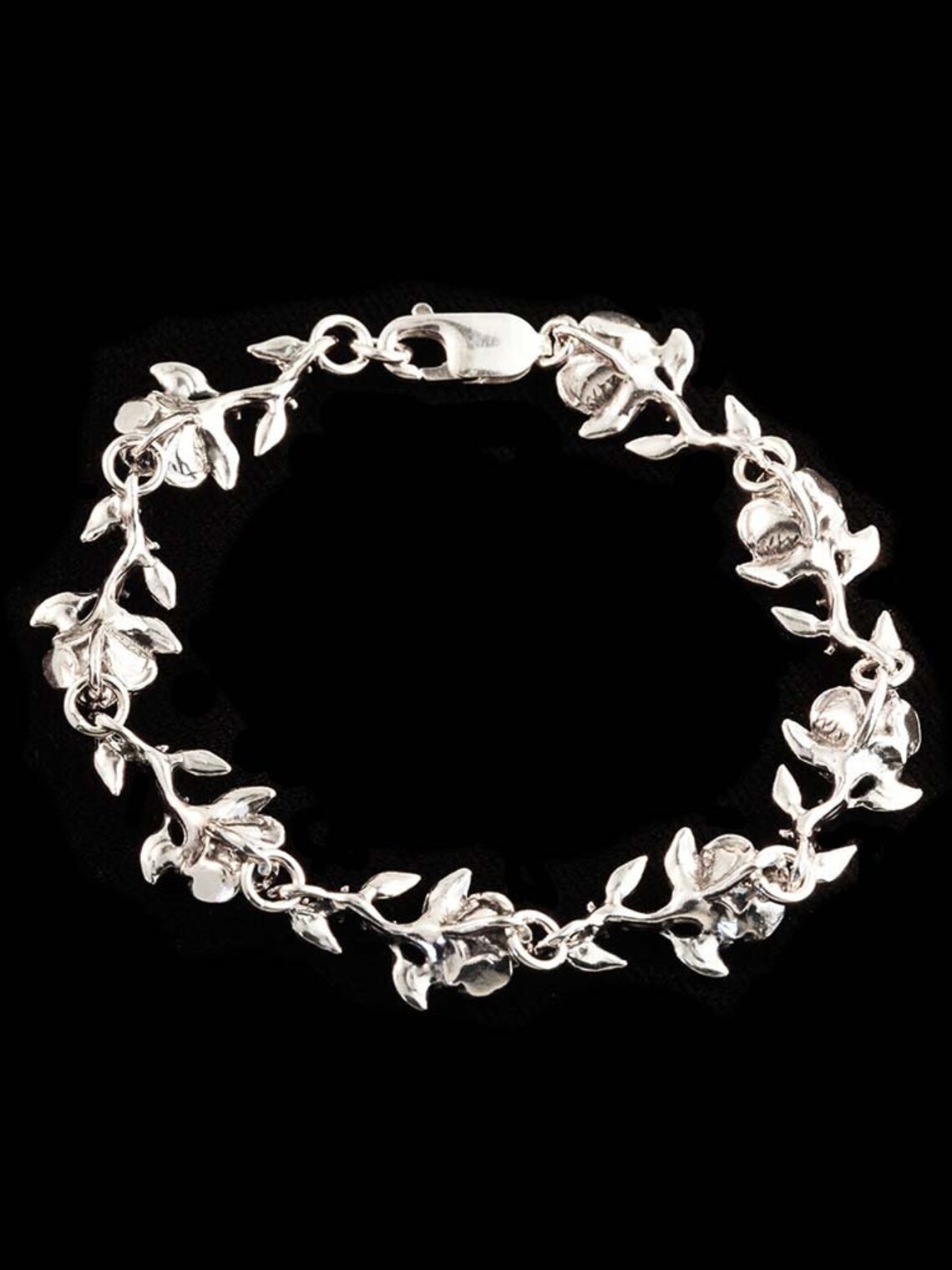 Rose Bracelet Silver Rose Jewelry Silver Flower Bracelet | Etsy