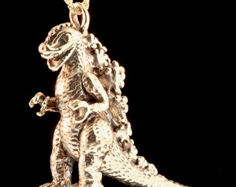 ゴジラペンダント - 14Kソリッドゴールド - モンスター - トカゲ