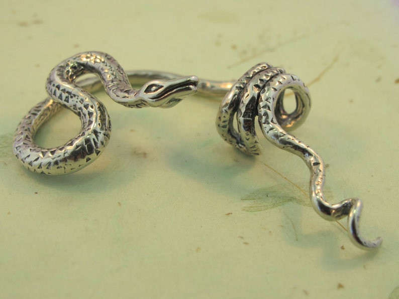 Snake Ear Wrap Snake Ear Cuff Snake Earring Silver Python Snake Earwrap Snake Jewelry Ear Climber Non Pierced Earring Ear Jacket Ear Crawler image 2