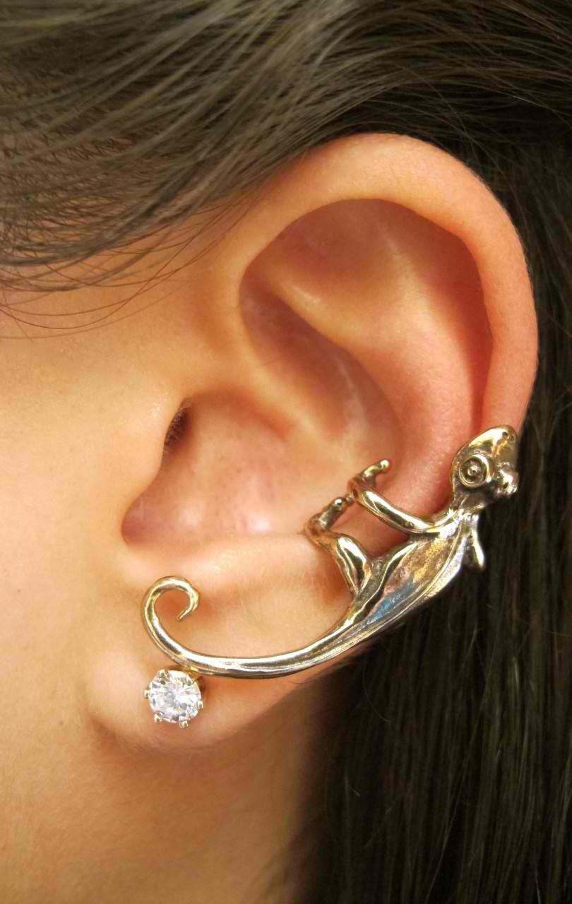Fashion Women Ladies Bronze Green Hollow Flower Dangle Ear Hook Earrings Jewelry