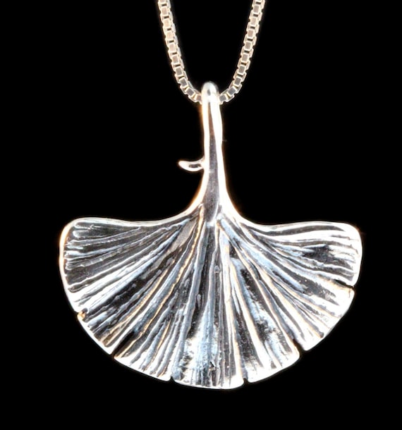 Ginkgo Leaf Charm - Sterling Silver - Leaf Charm