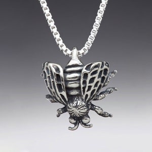 Silver Bee Necklace Bee Charm Bee Pendant Insect Jewelry Insect Necklace Bug Jewelry Bug Necklace Honeybee Honey Bee image 1