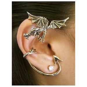 Dragon Ear Wrap Dragon Ear Cuff Dragon Earring Game of Thrones Inspired Jewelry Wing Ear Cuff Guardian Dragon Bronze Dragon Art Jewelry