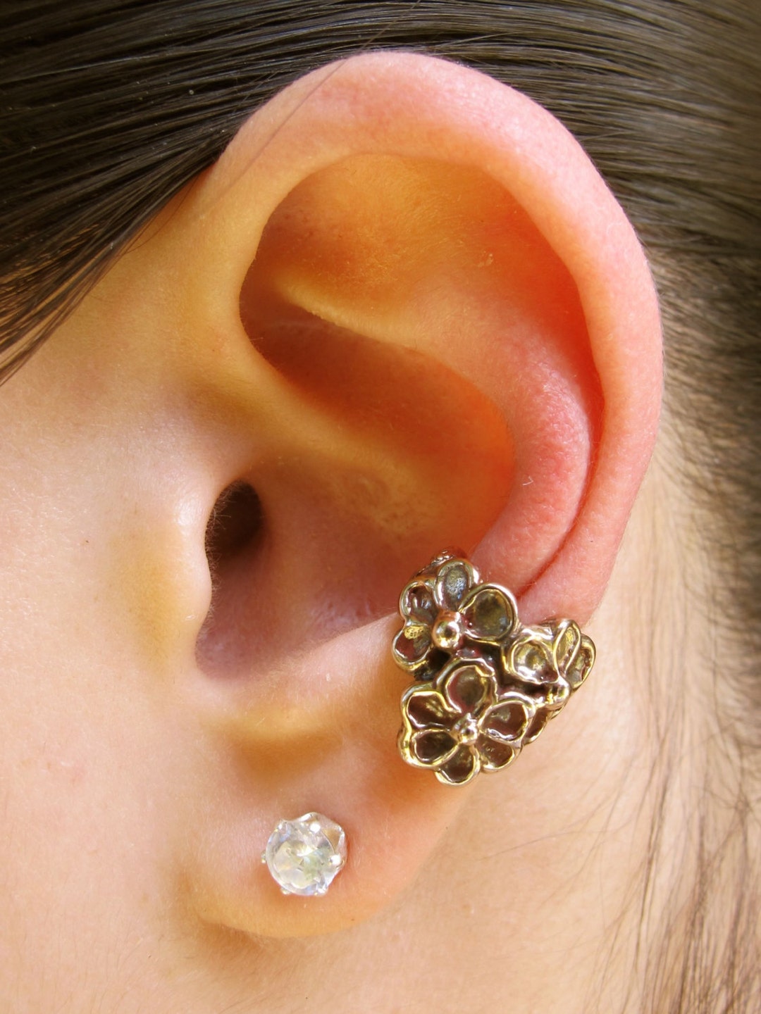 Flower Ear Cuff Bronze Daisy Ear Cuff Daisy Love Ear Cuff Bronze Flower