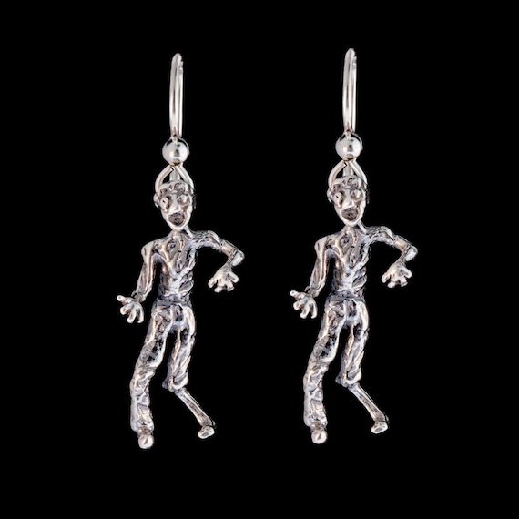 Gothic Halloween 1 12\u201d length Scary Graveyard Nurse Zombie Grim Reaper Tombstone Resin Earrings Sterling Silver Hooks HW10 Lightweight