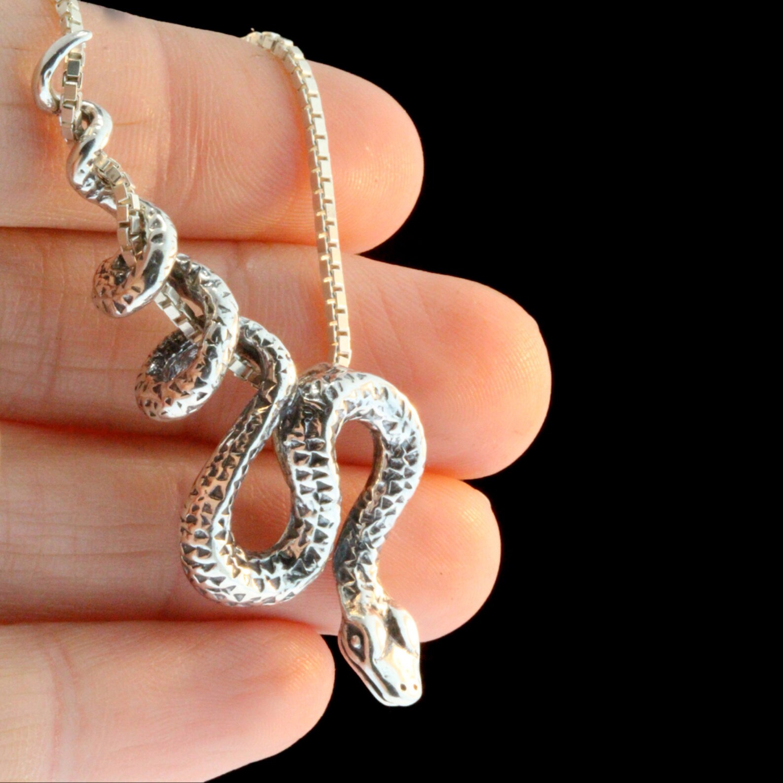 Silver Snake Necklace Snake Jewelry Serpent Necklace Serpent - Etsy
