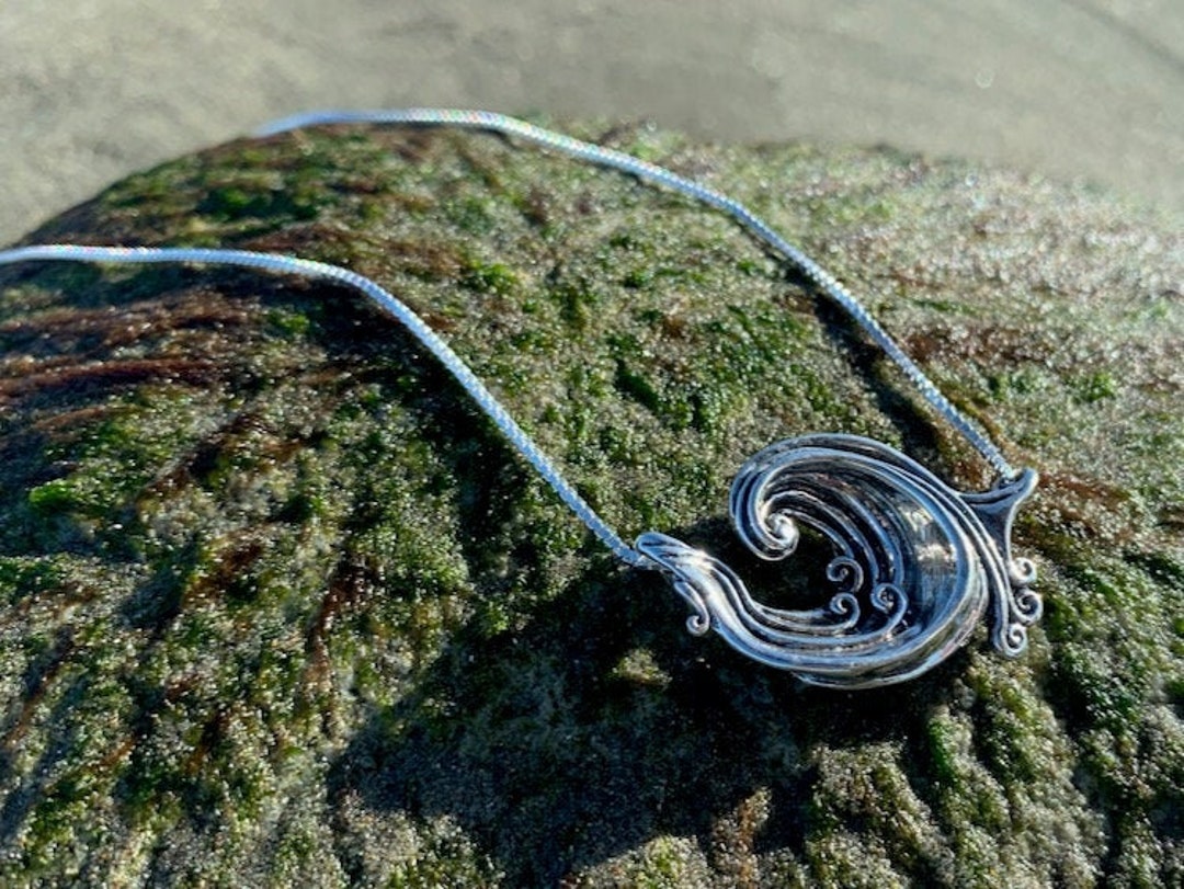 ★HARANG★ HR 337N_Stone from Ocean Necklace Beach Rock Necklace, Copper Wire Wrapped Natural Freeform