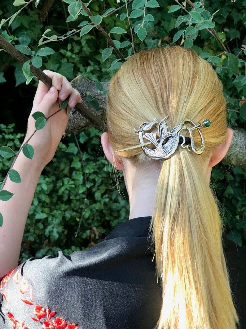 Dragon Hair Barrette Renaissance Hair Accessories Bronze Etsy